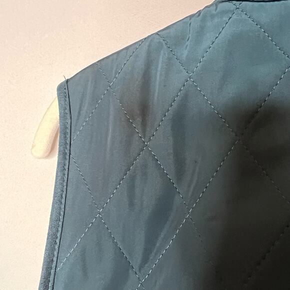 Talbots Teal Quilted Button Down Vest Petite Size large - Picture 5 of 7